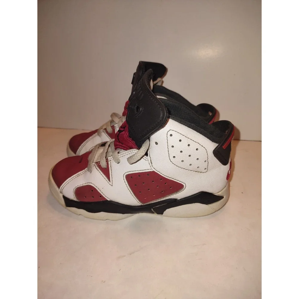 Nike Air Jordan 6 Retro Shoes Size 11c Carmine Red Sneakers Mud Top 384666-106